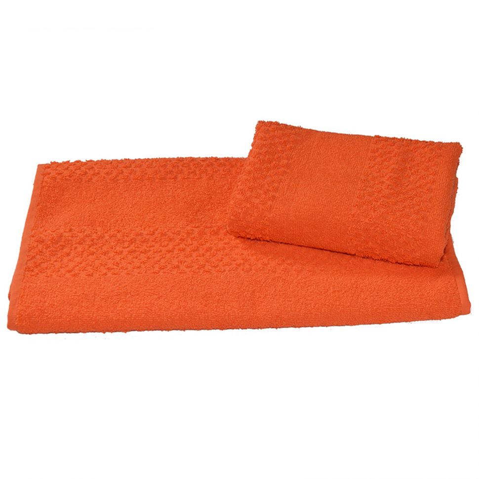 Полотенце махровое гладкокрашеное 40x70 см 360 г/м2, оранжевый, 100% хлопо фото 1