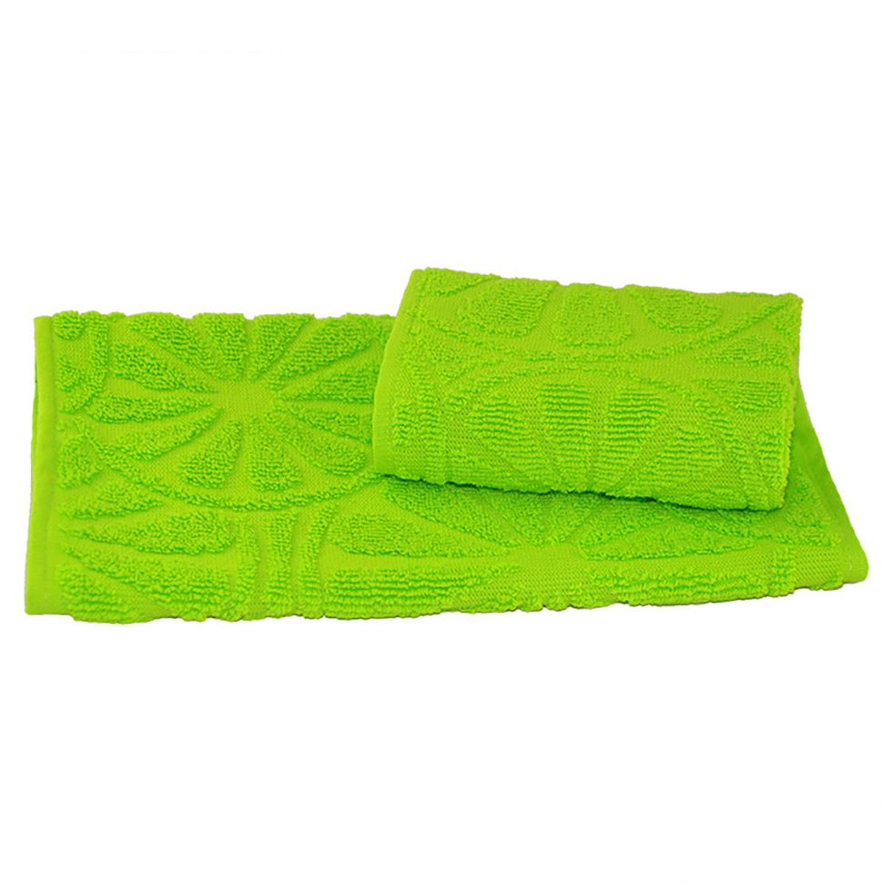 Полотенце махровое жаккардовое 30х50 см, зеленый, хлопок 100%, 400 г/м2 фото 1