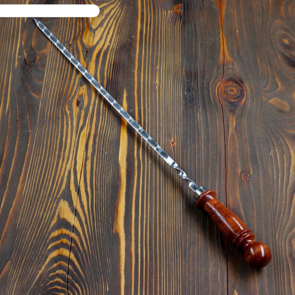 Шампур узбекский для шашлыка с деревянной ручкой 40см фото 1